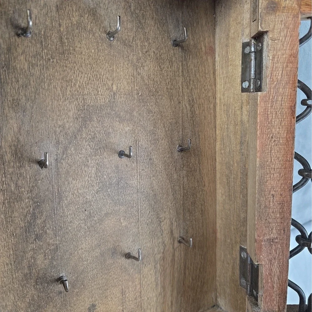 Vintage Wooden Wall Décor Key Hanging Cabinet Box Original Old Hand Crafted